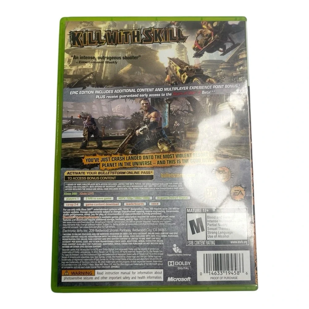 Xbox 360 Bulletstorm Red Faction COD Assassins Medal of Honor Video Bundle Lot 6